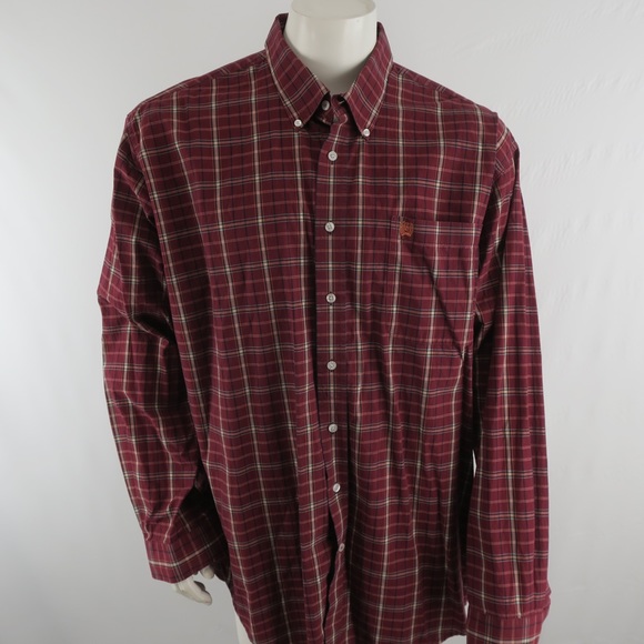 Cinch Men's Western Button Up Shirt Size‎ XL Red Cotton - Picture 1 of 6